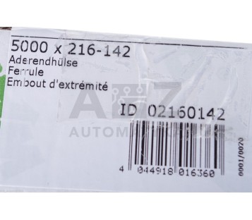 WAGO 5000pcs Metal Insulated Bootlace Ferrules,  216-142 216142  0.75mm  ! NEW !