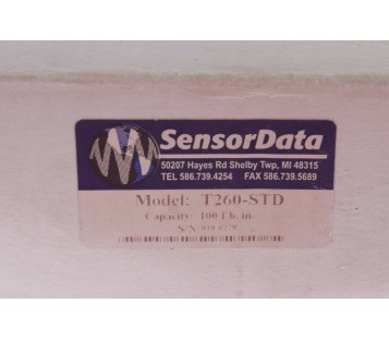 SENSORDATA T260-STD T260STD 100 Lb. In. Torque Sensor 