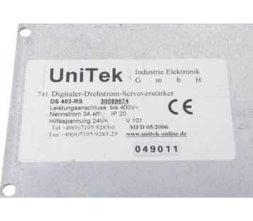 UNITEK DS 403-RS DS403-RS DS403RS 30089674 Digital Servo Controller