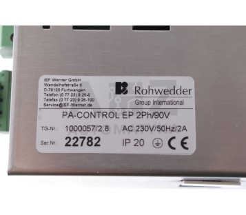 IEF WERNER ROHWEDDER PA-CONTROL EP 2PH/90V 1000057/2.8 