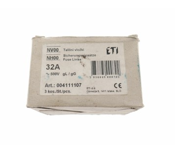 ETI 32A 500V DC 004111107  NV00 NH00 FUSE ! NEW ! 3PCS