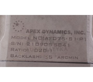 APEX DYNAMICS AFO75-S1-P1  AFO75S1P1  AF075-S1-P1  AF075S1P1 GEAR HEAD