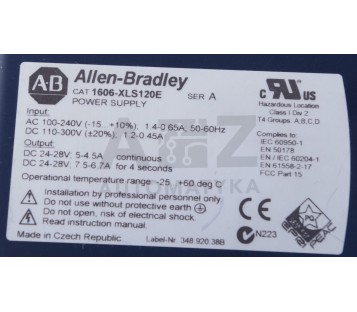 ALLEN BRADLEY POWER SUPPLY 1606-XLS 1606XLS 1606-XLS120E  1606XLS120E 
