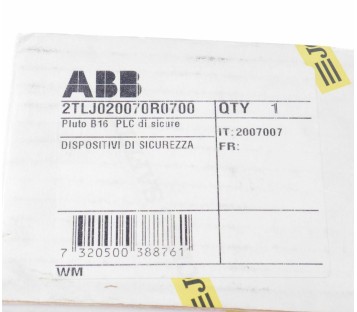 JOKAB SAFETY PLUTO B16 1708456 ABB 2TLJ020070R0700 ! NEW ! 