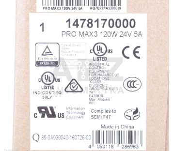 WEIDMULLER 1478170000  PROMAX PRO MAX3 120W 24V 5A POWER SUPPLY  ! NEW !