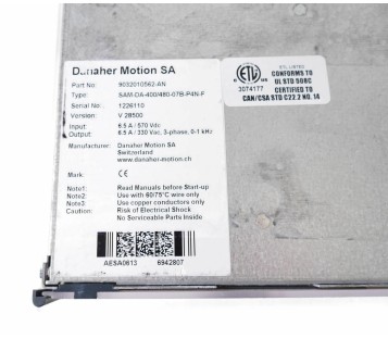 DANAHER MOTION 9032010562-AN SAM-DA-400/480-07B-P4N-F SAMDA40048007BP4NF