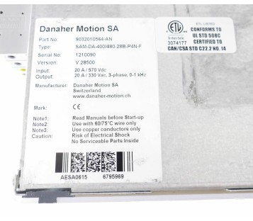 DANAHER MOTION 9032010564-AN SAM-DA-400/480-28B-P4N-F 9032010564AN