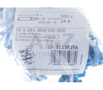 WAGO 261-304 261304 261-304/331-000 261304331000 2-conductor ! 100PCS ! NEW !