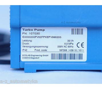 ECOLAB TURBO PUMP 107030 E0000200PV02FPKEPV990203  20l/h 0,2MPa NEW