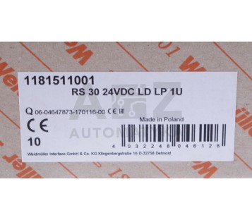 WEIDMULLER RS 30 24VDC LD LP 1U  RS3024VDCLDLP1U  1181511001