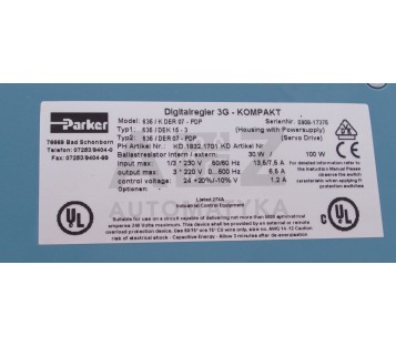 PARKER DIGITALREGAL 3G - KOMPAKT 635/K DER - PDP  635/KDER-PDP 635KDERPDP 