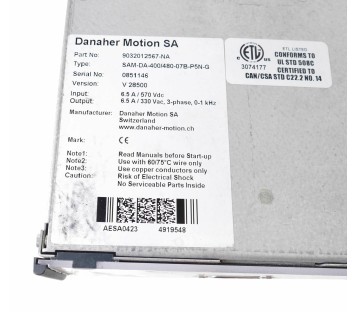 DANAHER MOTION 0851146 SAM-DA-400/480-07B-P5N-G SAMDA40048007BP5NG 