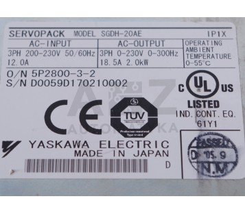 YASKAWA SGDH-20AE SGDH20AE 5P2800-3-2  5P280032