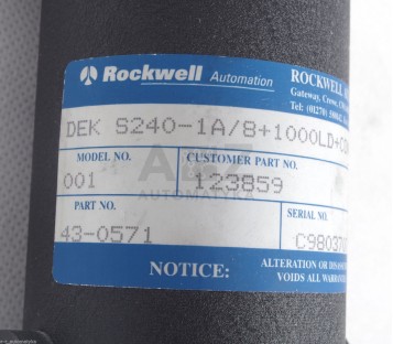 ROCKWELL DEK S240-1A/8+1000LD+CONNS  DEKS2401A81000LDCONNS 123859 43-0571 430571
