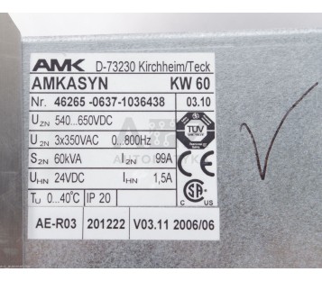 AMK AMKASYN KW 60 KW60 46265-0637-1036438  4626506371036438 03.10