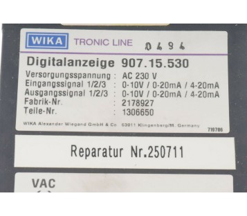 WIKA TRONIC LINE 907.15.530 90715530 2178927 1306650 