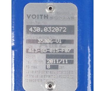 VOITH  A13-SO-015-F07  430.032072 + VP500.V18345-202046000V  OnC VALVEPOS 500