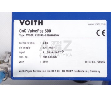 VOITH  A13-SO-015-F07  430.032072 + VP500.V18345-202046000V  OnC VALVEPOS 500