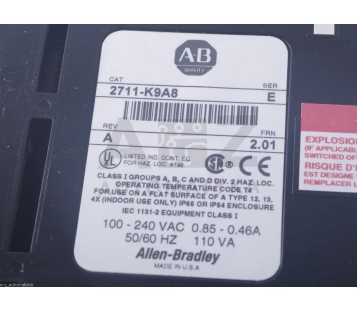 ALLEN BRADLEY PANELVIEW 900  2711-K9A8  2711K9A8   2711  K9A8