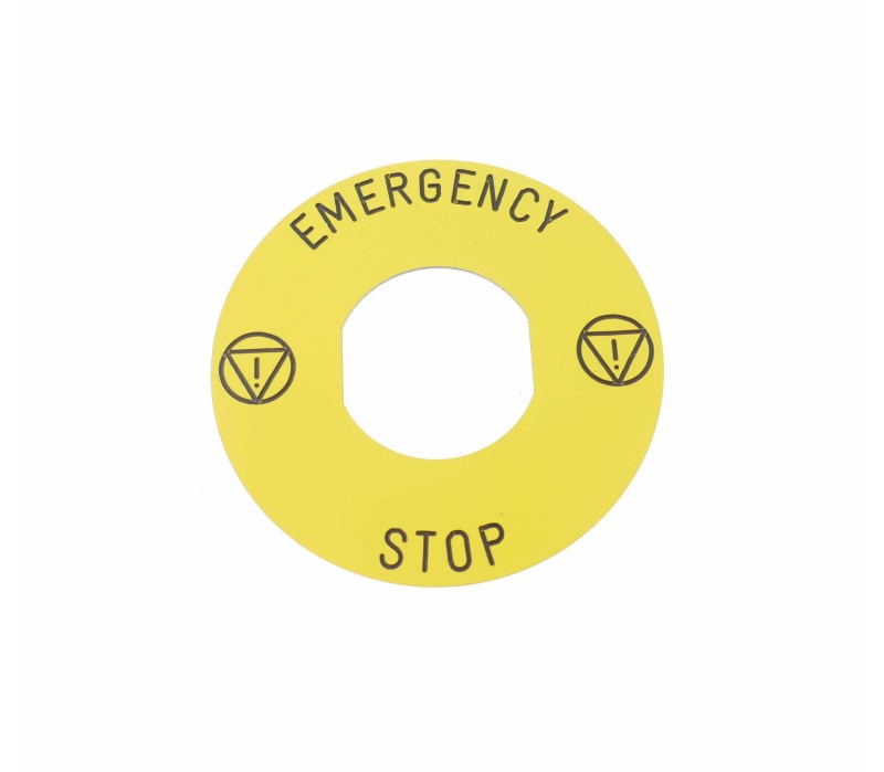 EMERGENCY STOP BUTTON GASKET SIGN  ! NEW !