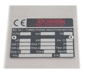 TEKNOMOTOR C55K IEC 34.1- THREE PHASE INDUCTION MOTOR 