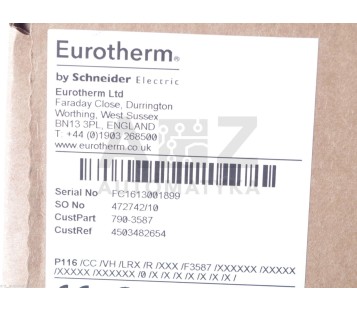 EUROTHERM INVENSYS P116  P116/CC/VH/LRX/R/XXX/F3587 P116CCVHLRXRXXXF3587 