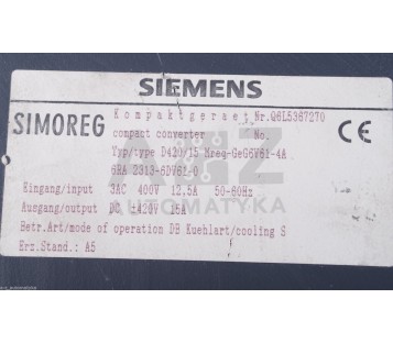 SIEMENS SIMOREG 6RA 2313-6DV61-0 6RA23136DV610 