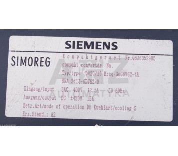 SIEMENS SIMOREG 6RA 2413-6DV62-0 6RA24136DV620