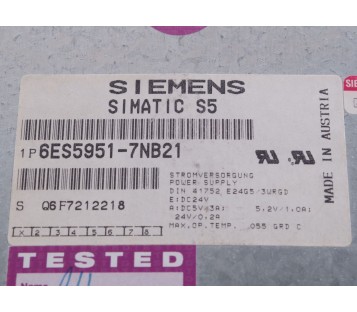 SIEMENS SIMATIC S5 6ES5951-7NB21 6ES59517NB21 
