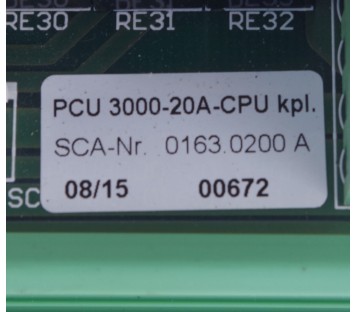 SCA PCU 3000-20A-CPU PCU300020ACPU 0163.0200 01630200 