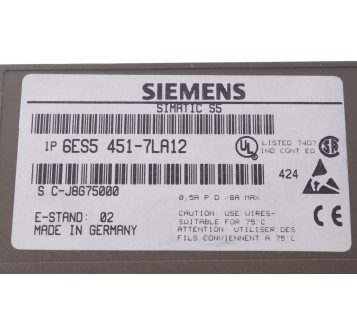 SIEMENS SIMATIC S5 6ES5 451-7LA12 6ES54517LA12  ! new !