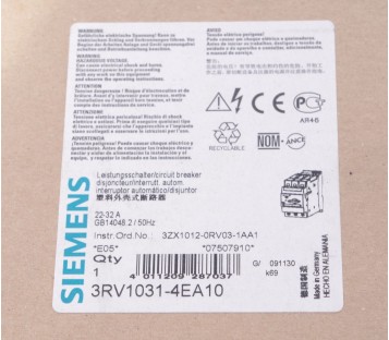 SIEMENS 3RV1031-4EA10 3RV10314EA10 22-32A CIRCUIT BRAKER ! new !