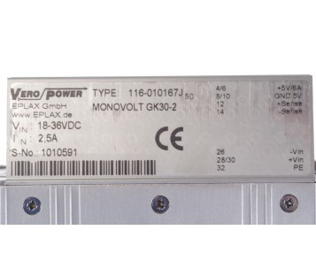 MONOVOLT GK30 GK30-2 GK302 VERO POWER 116-010167J 116010167J 50 