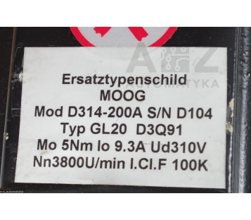 MOOG D314-200A D314200A S/N SN D104 GL20 D3Q91  ! NEW !