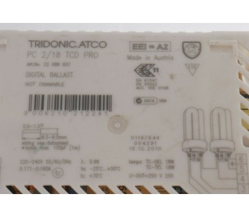 TRIDONIC ATCO PC 2/18 TCD PRO 22088937 Fluorescent Lighting Ballast