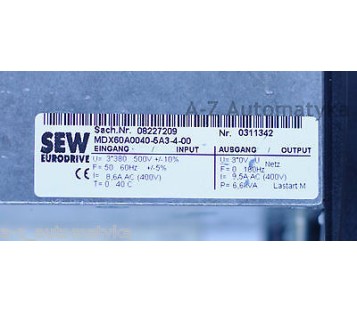 SEW EURODRIVE MDX60A0040-5A3-4-00  08227209