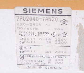 SIMENES 7PU20 7PU2040-7AN20 7PU20407AN20 ! NEW !