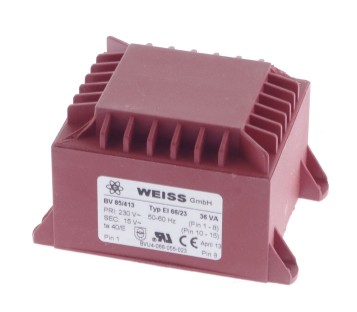 WEISS BV 85/413 BV85/413 BV85413 EI 66/23 EI66/23 36VA 36W 230V / 15V AC