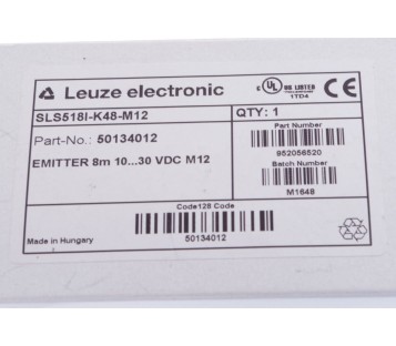 LEUZE SLS518I-K48-M12 SLS518IK48M12  Single beam safety device transmitter ! NEW