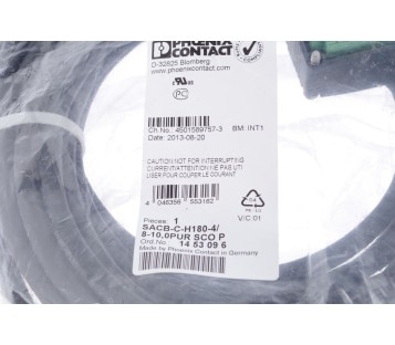 PHOENIX CONTACT SACB-C-H180-4/8-10,0PUR SCOP SACBCH18048100PURSCOP 1453096 ! NEW