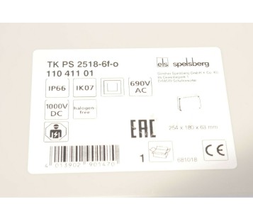 ELS SPELSBERG TK PS 2518-6F-O Empty enclosure 11041101  254x180x63mm  ! NEW ! 