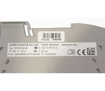 JUMO 00582220 707051/8-06 707051806 0205980601015120039  ! NEW ! 