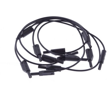 240-IEC-100-BLACK 2mm Stacking Banana Plugs Patch Lead ! 6PCS ! NEW !