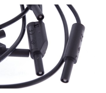 240-IEC-100-BLACK 2mm Stacking Banana Plugs Patch Lead ! 6PCS ! NEW !