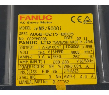 FANUC A06B-0215-B605 A06B0215B605 A860-2014-T301 A8602014T301 