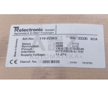 TR ELECTRONIC 110-02363  11002363  4096 11-27V Interbus-S + SSI TR-ECE-  ! NEW !