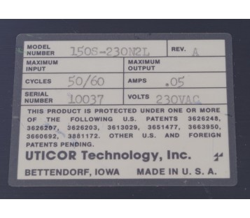 UTICOR TECHNOLOGY 150S-230N2L 150S230N2L  