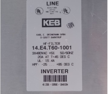 KEB HF-FILTER 14.E4.T60-1001 14E4T601001 