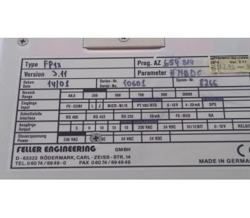 FELLER ENGINEERING FP13 