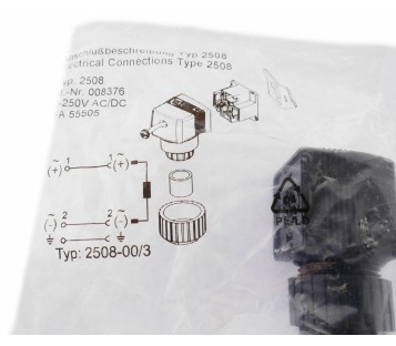 BURKERT 2508-00/3 2508003 PLUG FOR SOLENOID VALVE ! NEW !